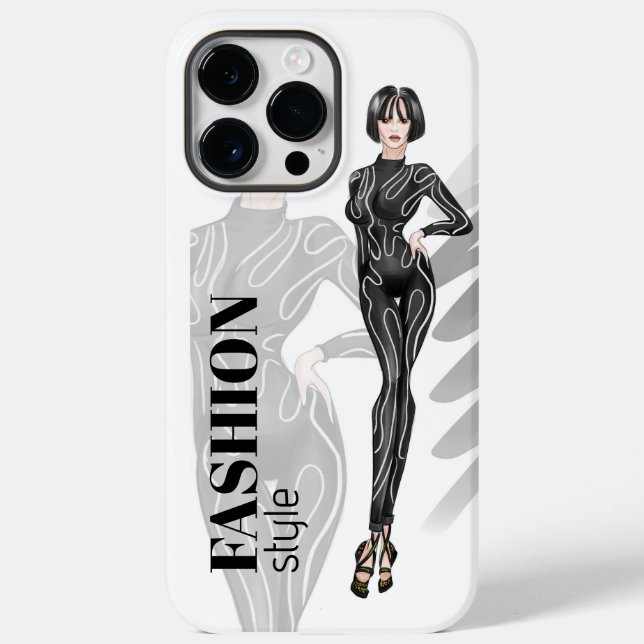Coques Case-Mate iPhone Fashion girl en combinaison noire (Verso)