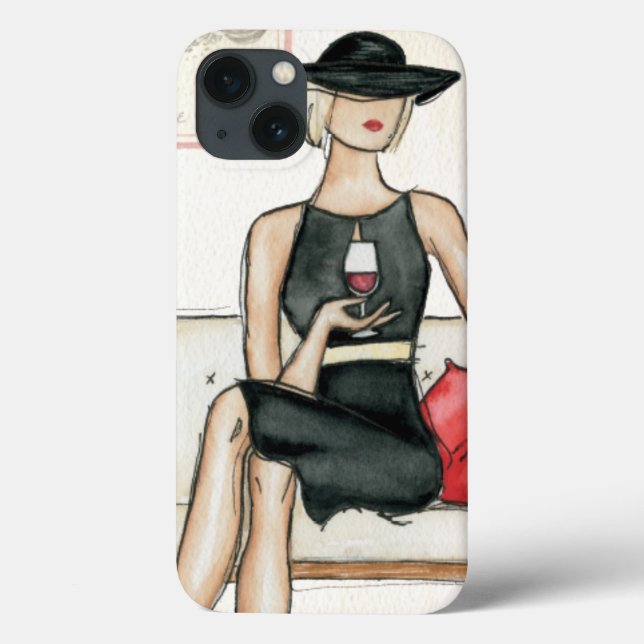 Coques Case-Mate iPhone Fashionista Drinking Wine (Verso)