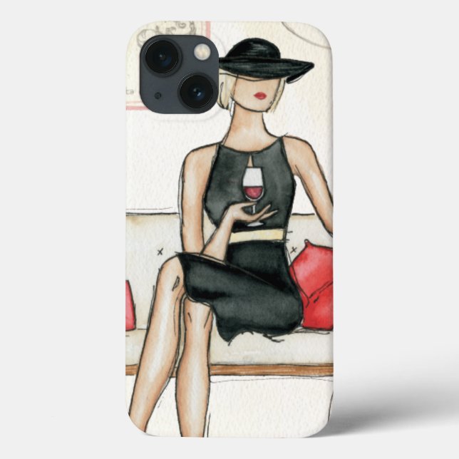 Coques Case-Mate iPhone Fashionista Drinking Wine (Verso)