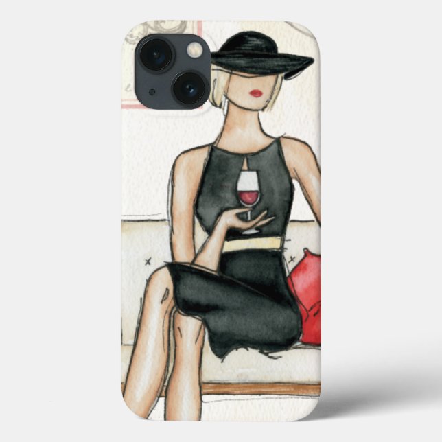 Coques Case-Mate iPhone Fashionista Drinking Wine (Verso)