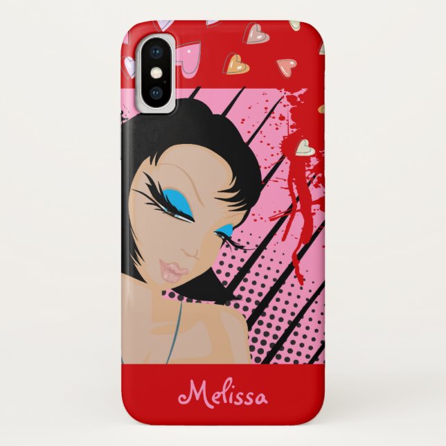Coques Case-Mate iPhone Fashionista et Coeurs (Dos)