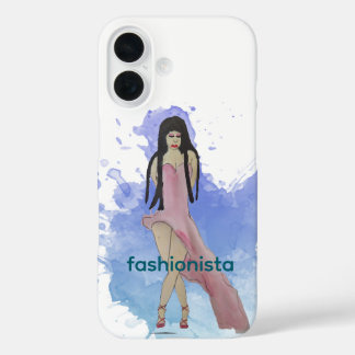 Coque Pour iPhone 16 Fashionista latine avec une robe asymétrique