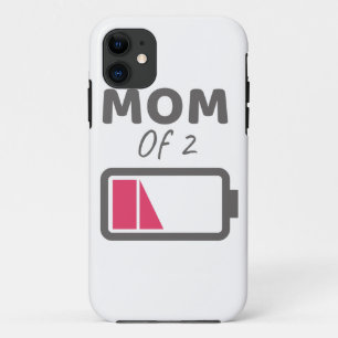 Case-Mate iPhone Case Fatigué Maman de 2 Maman de 2 Garçons Fête des mèr