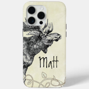 Coque iPhone 15 Pro Max Faune vintage d'orignal