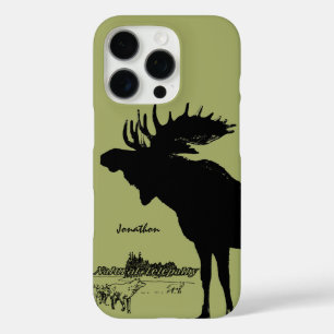 Coques iPhone 16 Pro Faune vintage d'orignal et de loup Choisissez la c