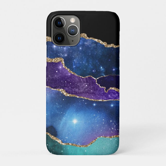 Coques Case-Mate iPhone Fausse Pierre d'Agate Marbrée Galaxie Brillante Ét (Dos)