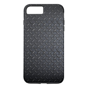 Coque iPhone 7 Plus Faux Black Diamond Plate-Tôle