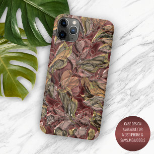 Case-Mate iPhone Case Faux brillant motif floral artistique rouge foncé