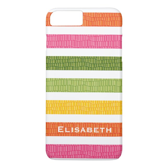 Coques Case-Mate iPhone Faux Croc Bright Stripe (Dos)