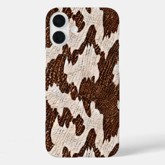 Coque Pour iPhone 16 Plus Faux cuir brut motif carrelé Western