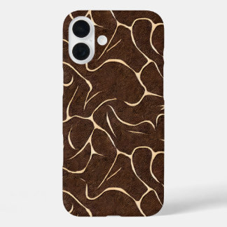 Coque Pour iPhone 16 Plus Faux cuir brut motif carrelé Western