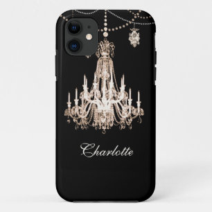 Etui iPhone Case-Mate FAUX Français Crystal Chandelier Nom personnalisé