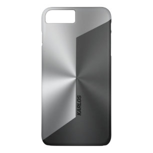 Case-Mate iPhone Case Faux géométriques noir et argent en acier inoxydab