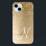 Coque Case-Mate iPhone Faux Gold brossé Parties scintillant métallique Im<br><div class="desc">Personnalisez facilement ce design branché de boîtier de téléphone chic avec une jolie parties scintillant dorée brillante sur un arrière - plan métallique brossé en or.</div>