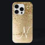 Coque Case-Mate iPhone Faux Gold brossé Parties scintillant métallique Im<br><div class="desc">Personnalisez facilement ce design branché de boîtier de téléphone chic avec une jolie parties scintillant dorée brillante sur un arrière - plan métallique brossé en or.</div>