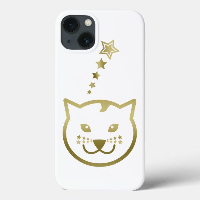 Coques Case-Mate iPhone Faux Gold Chat Face - Couleur arrière - plan perso (Verso)