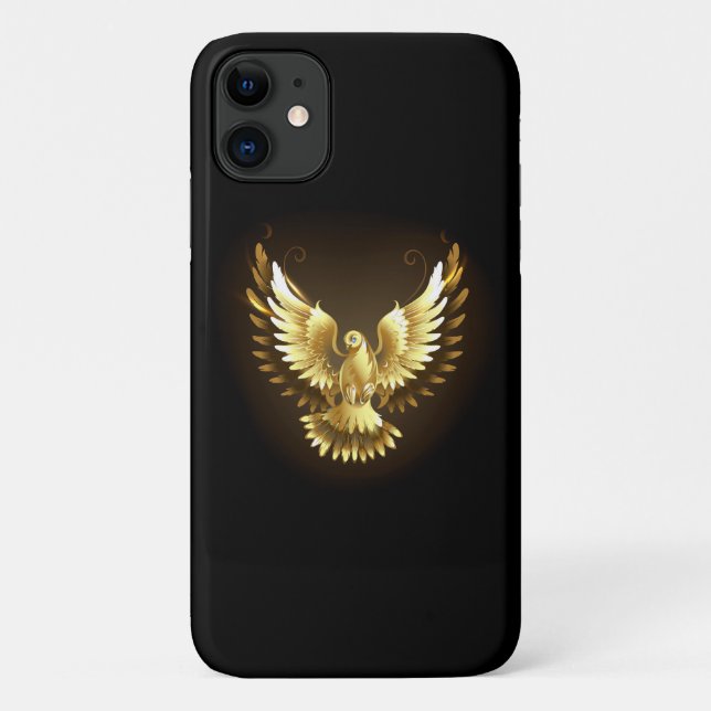Coques Case-Mate iPhone Faux Gold Foil Peace Dove en noir (Dos)