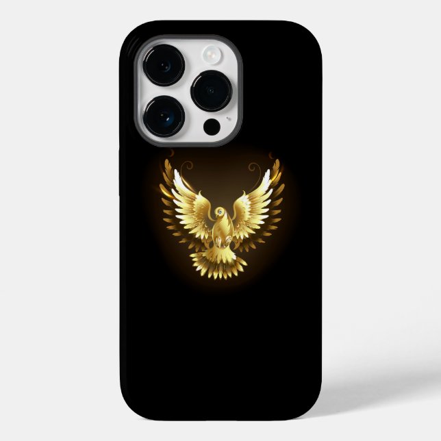 Coques Case-Mate iPhone Faux Gold Foil Peace Dove en noir (Verso)