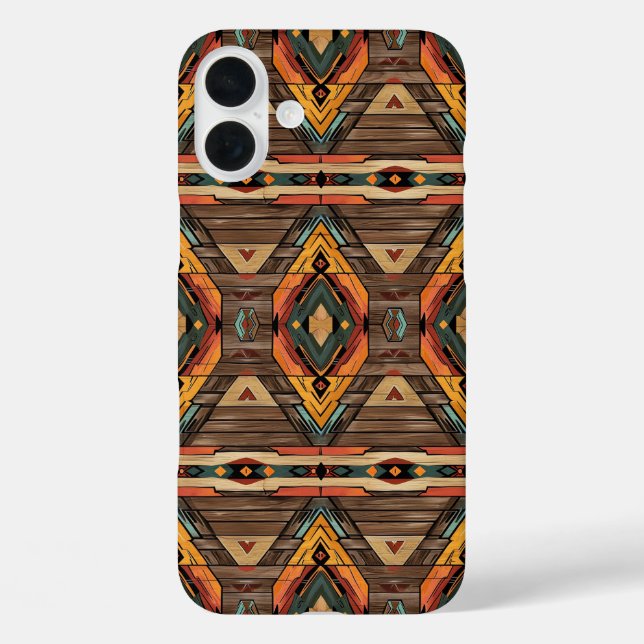 Coques Case-Mate iPhone Faux grain de bois aztèque  (Verso)