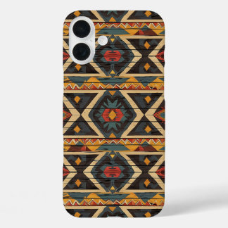 Coque Pour iPhone 16 Plus Faux grain de bois aztèque