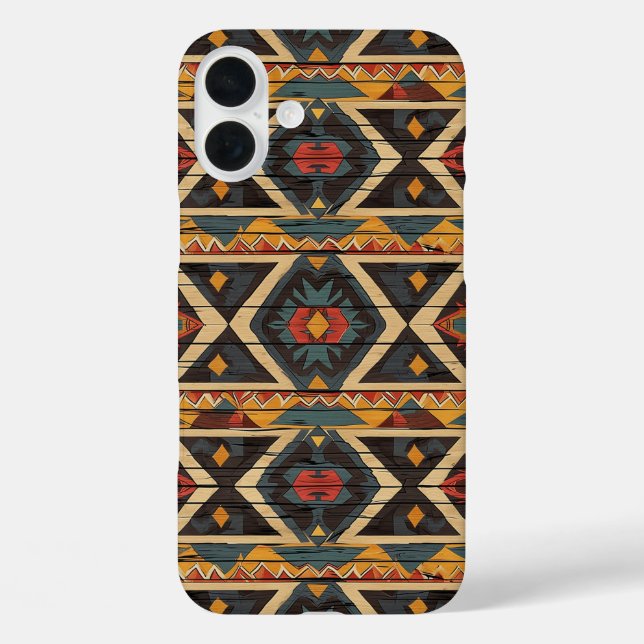 Coques Case-Mate iPhone Faux grain de bois aztèque  (Verso)