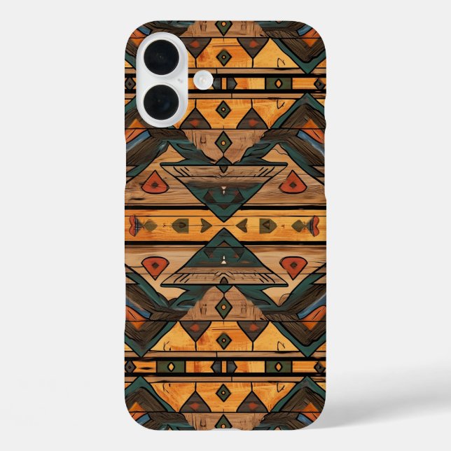 Coques Case-Mate iPhone Faux grain de bois aztèque  (Verso)