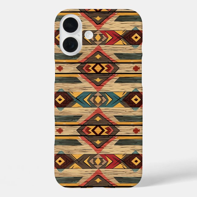 Coques Case-Mate iPhone Faux grain de bois aztèque  (Verso)