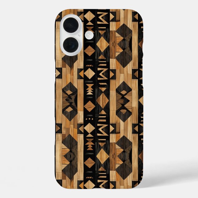 Coques Case-Mate iPhone Faux grain de bois aztèque  (Verso)