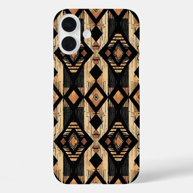 Coques Case-Mate iPhone Faux grain de bois aztèque (Verso)