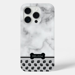 Coque iPhone 15 Pro Faux marbre et thème chien - Choisissez votre prop