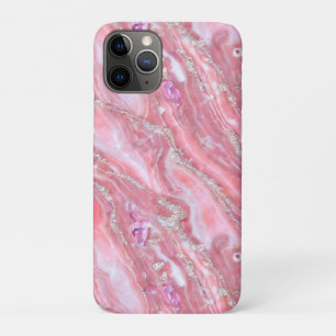 Case-Mate iPhone Case Faux Marbre Rose Texture Avec Parties scintillant