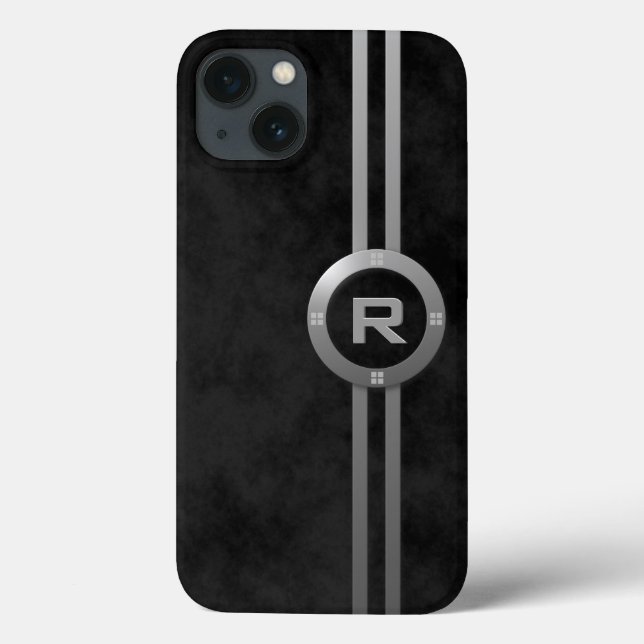Coques Case-Mate iPhone Faux Métallic Déco Tacheté Noir (Verso)