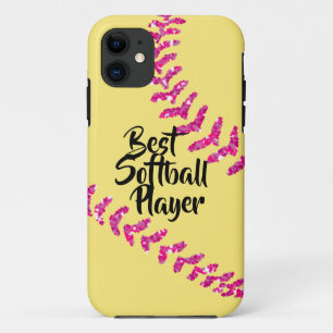 Etui iPhone Case-Mate Faux points de suture de softball scintillant rose