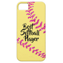 Faux points de suture de softball scintillant rose