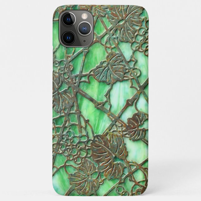 Coques Case-Mate iPhone Faux Vitrail Antique Raisin (Dos)