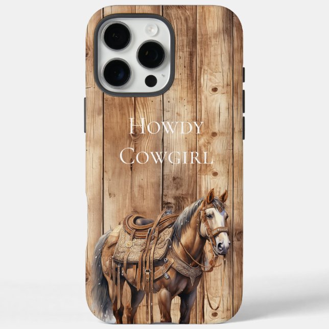 Coques Case-Mate iPhone Faux Wood Western Cowboy Cowgirl Horse (Verso)