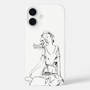 Coque Pour iPhone 16 Fée assise...
