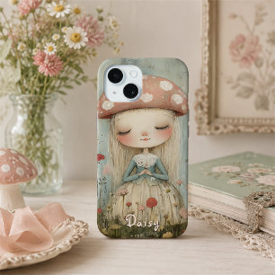 Coque Case-Mate iPhone Fée Champignon Mignonne dans une Prairie de Fleurs