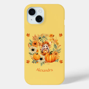 Coque Case-Mate iPhone Fée Citrouille mignonne dans la couronne d'automne