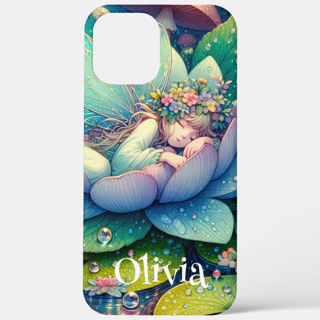 Coques Case-Mate iPhone Fée endormie sur une fleur personnalisée (Verso)