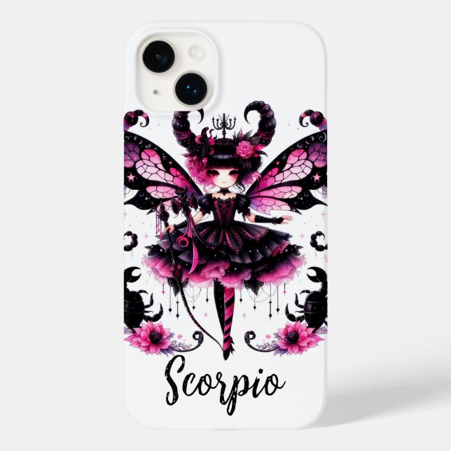 Coques Case-Mate iPhone Fée Gothique Rose Noir Scorpion Astrologie Zodiaqu (Verso)