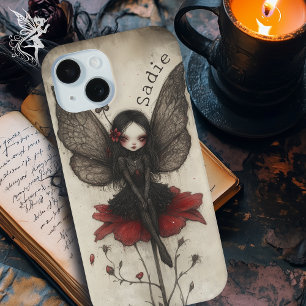 Coque Case-Mate iPhone Fée gothique sur Fleur rouge Personnalisé Imaginai