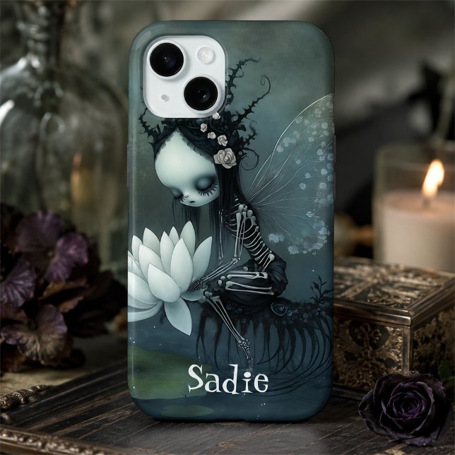 Coques Case-Mate iPhone Fée squelette de fantasy gothique foncé Nom person (Créateur téléchargé)