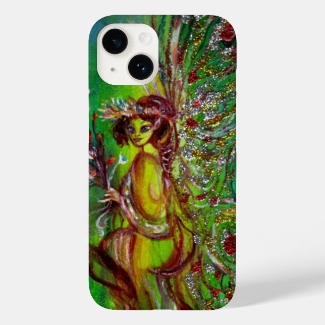 COQUES Case-Mate iPhone FÉE VERTE AVEC ÉTINCELLES D'OR AU CLAIR DE LUNE (Verso)