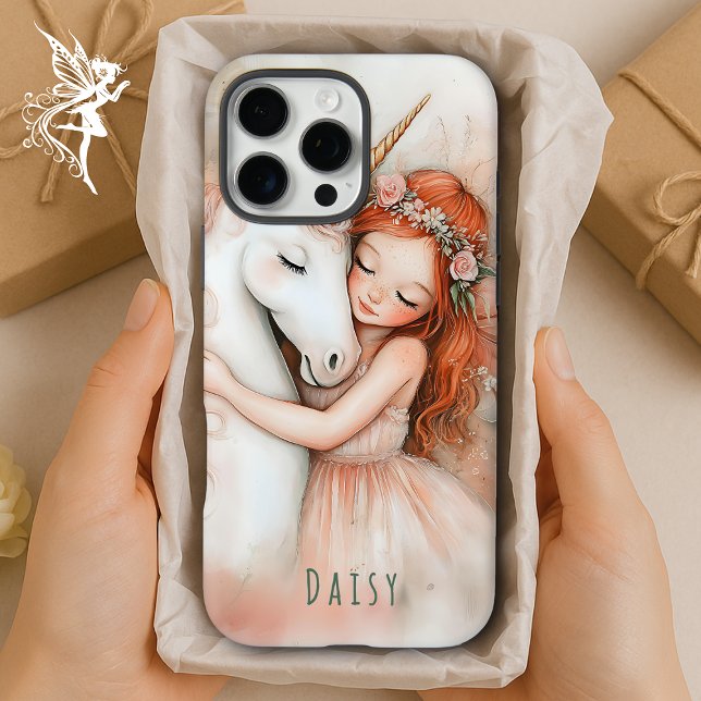 Coques Case-Mate iPhone Fée Whimsical personnalisée et rose Unicorne (Créateur téléchargé)