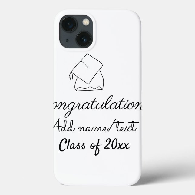 Coques Case-Mate iPhone Félicitations diplômé ajouter nom texte année clas (Verso)