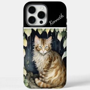 Coque iPhone 16 Pro Max Feline Dans La Pluie