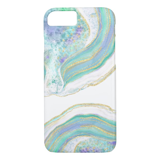 Coques Case-Mate iPhone Feminine Pastel Agate Motif (Dos)