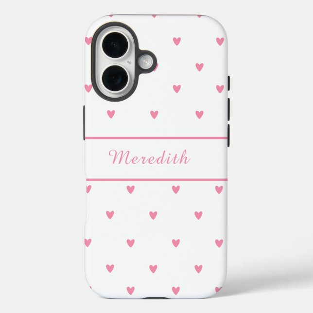 Coques Case-Mate iPhone Feminine Pink Heart Personalized  (Verso)