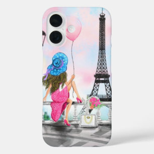 Coque Pour iPhone 16 Femme À Paris Tour Eiffel
